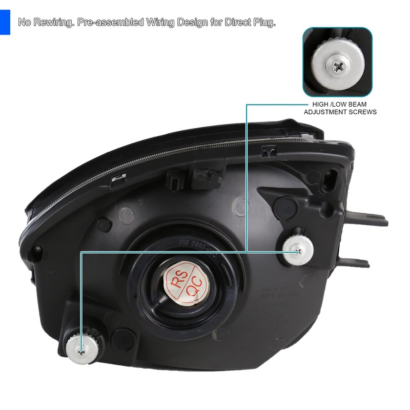 Spec-D Tuning Jdm Chrome Clear Headlights Compatible with 2000-2005 Mitsubishi