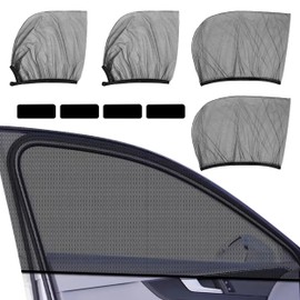 4 Pack Car Window Sun Shades, Stretchy Car Window Screen for Rear Front Car Window Cover, Blocks Sunlight and UV Rays Universal Car Sun Shades Window Curtains for Women Men Pets