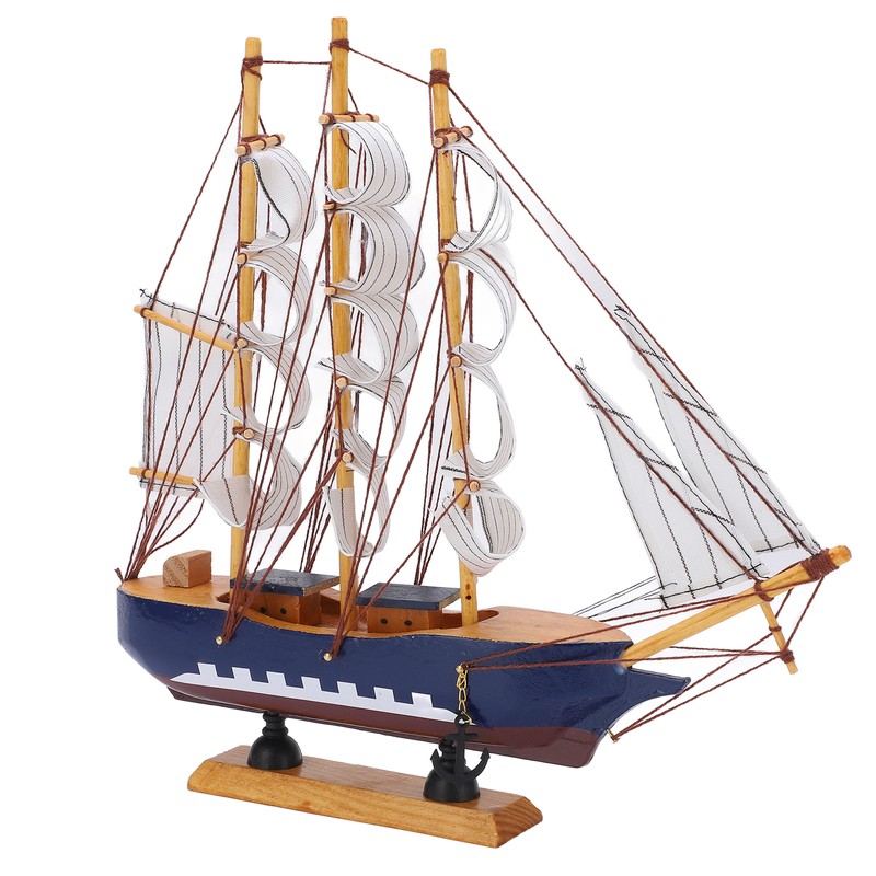 Model Ship Mediterranean Style High Density Natural Pinewood Durable Vibrant