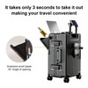 AIWEINY Zipperless Luggage, Polycarbonate Aluminum Hard Shell, Expandable Carry-On Suitcase
