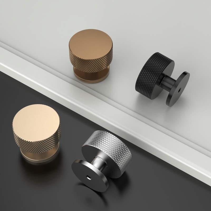 9BUILD 10 Pack Matte Black Cabinet Knobs Single Hole Cabinet