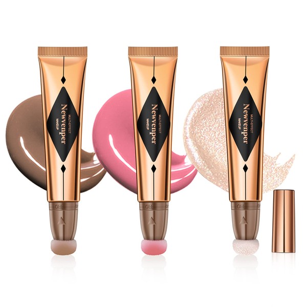 Contour Beauty Wand,Liquid Highlighter Wand,Blush Wand with Cushion Applicator Long