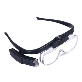 PureSeek Magnifying Glasses, 4x 2x Glasses, Flip-up Type, Light Included, Adjustable Function, Magnifying Glasses, Magnifier with Light, Multiple Magnification