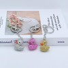 Cute Crystal Rhinestone Animal Duck Car Key Chain Ring Charm