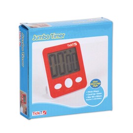 TickiT 92077 Jumbo Timer - Red - Digital Timer with Large Display Stand and Magnet for Mounting