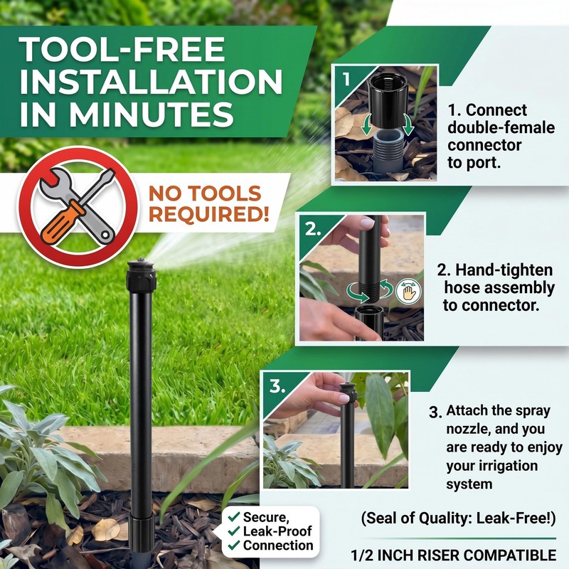 Gulfmew 12 Set Sprinkler Extension Riser Set, 6 Pcs 12"