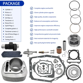 GOLKNHA Camshaft & 83mm Cylinder Piston Complete Gasket Top End Rebuild Kit Compatible with Yamaha Warrior 350 Raptor 350 Bruin 350 1987-2006 Silver