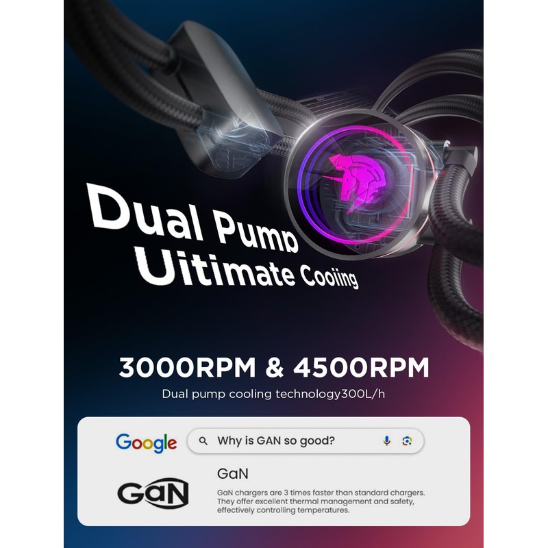 AsiaHorse WK-A360 ARGB All-in-One AIO CPU Liquid Cooler, Wandering Knight