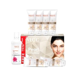 VLCC Kit Facial Perla con 7 Productos de Cuidado de la Piel - Limpiador con Tnico, Crema Facial, Exfoliante Facial, Geles, Mascarilla - 7 Piezas      
