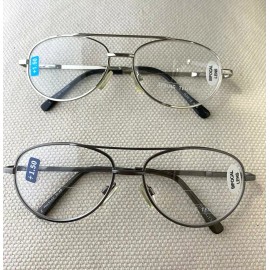 Unbranded +1.50 Bifocal NEW Reading Glasses Aviator Unisex Women Men Spring Temples - Black