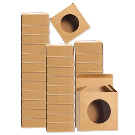 uxcell 32Pcs Soap Packaging Boxes 3x3x1.2 Inch Kraft Soap Box Mini Soap Present Treat Gift Box for Bakery Candy Packaging Jewelry Display (Brown)
