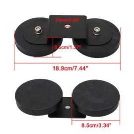 Universal-fit Ultra Strong Power Magnet Mounting Base/Magnetic Mount Holder for LED Offroad Light/Work Light/Offroad Light Bar on Roof/Hood of Trucks & SUVs, w/ Rubber Pad to Prevent Scratches, 2 PACK