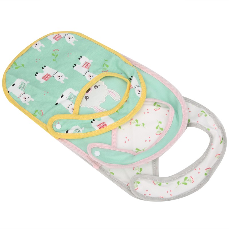 3Pcs Insular Baby Cotton Bibs Cotton Cartoon Print Pattern Eating