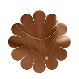 Yheakne Boho Layered Rhinestone Necklace Choker Gold Beads Pendant Necklace Vintage Double Layer Necklace Crystal Chain Necklace Jewellery for Women and Girls