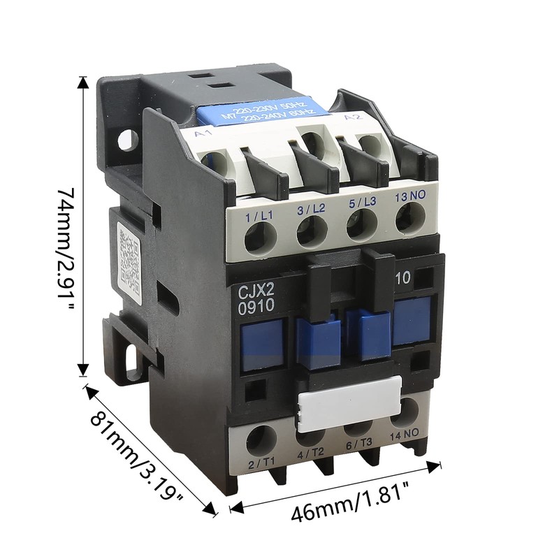 LDEXIN AC Contactor CJX2-0910 Coil 220V 9A 50/60Hz 3 Phase