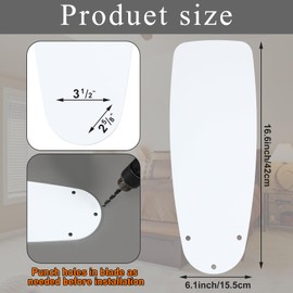 Kittmip 10 Pack Replacement Fan Blades for 42" Ceiling Weatherproof Fan Blades Replacement for Indoor Outdoor(White)