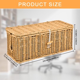 YYTECH Rattan Kabelmanagement Box, Handgemachte Kabelbox, unter Schreibtisch Kabel Organizer Box, Hand-Woven Wire Storage für Kabelsalat Verstecken Schreibtisch, Tv Drähte Power Strip, für Büro, Haus
