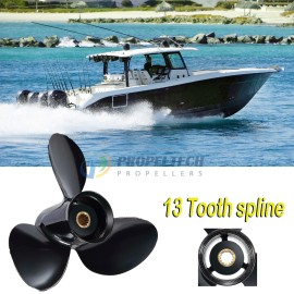 PROPELTECH 12 x 17 Outboard Propeller for Johnson Evinrude 40 48 50 55 60 75HP 13 Spline RH