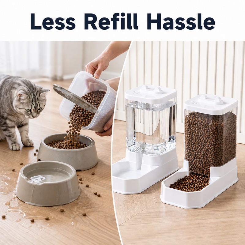 4L Gravity Pet Feeder & Waterer Set for Cats &