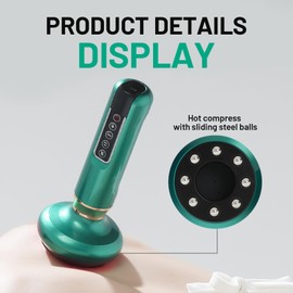 XdealCozyxc Cellulite Massager Tool, 12 Gears Heated Intelligent Handheld Cordless Machine for Arm Leg