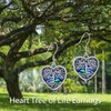 YAFEINI Heart Tree of Life Earrings Sterling Silver Abalone Shell