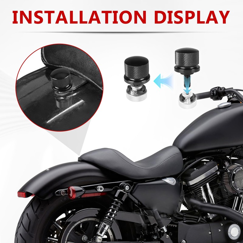 4 Pcs Seat Bolt Screw Nut Kit for Harley Rear