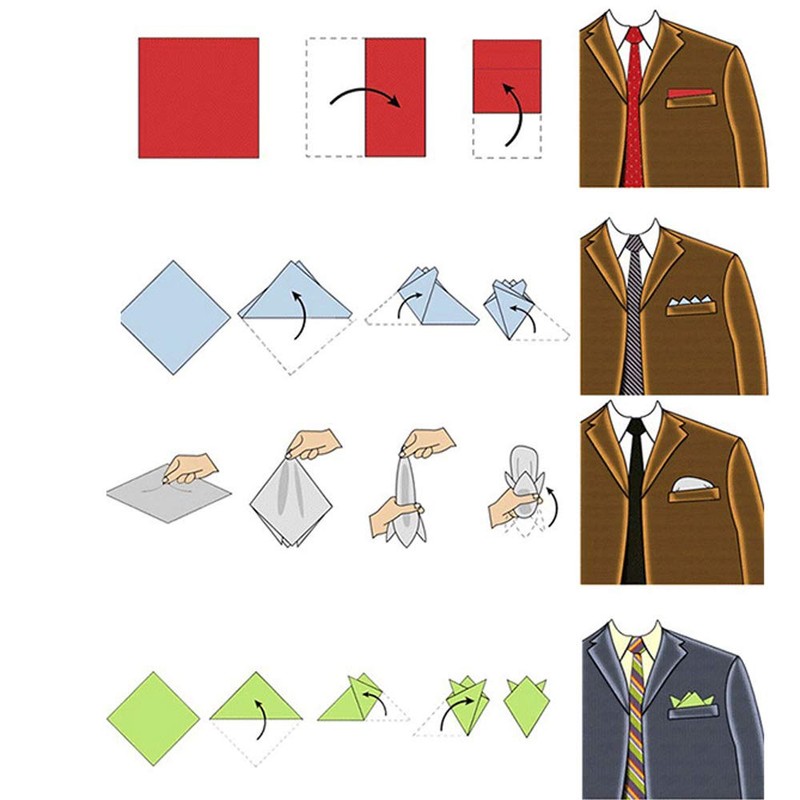 Men's Solid Color Pocket Square Handkerchief for Wedding/Receptions/Gowns/Parties/Set of 15