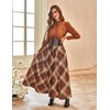 Women Long Plaid Skirt High Waist A Line Maxi Tartan