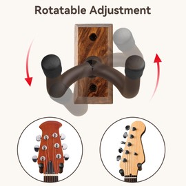 Guitar Wall Mount, Zebra Wood Guitar Hanger, U-Shaped Guitar Wall Hanger Mount, Guitar Holder Hook Stand Wall Mount Guitar Accessories for Acoustic, Electric Guitar, Banjo, Bass, Ukulele