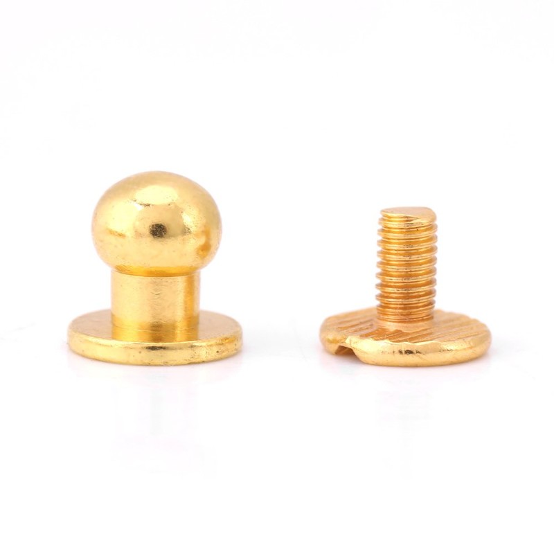 Button Rivets Screw Rivets, 20 Pieces Round Head Copper Rivets