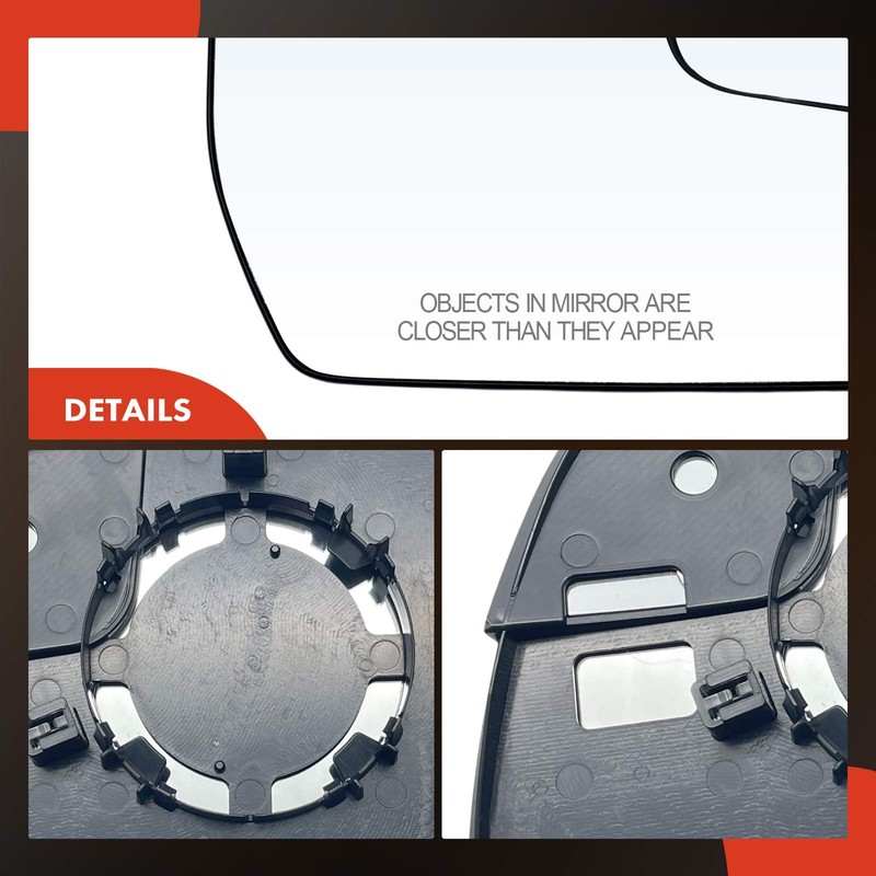 A-Premium Right Passenger Side Non-Heated Mirror Glass with Backing Plate