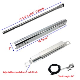 Direct Store DG275 Replacement Kits for Charbroil Performance 5 Burner 463347519, 463347518, 463347017, 463673017, 463376018P2 Liquid Propane, Grill Burner, Heat Plate Tent Shield, Carryover Tube, 5pk