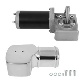 SCITOO 600W 90:1 Tarp Motor Compatible with Dump Truck Tarp Systems Universal Replacement with Chrome Cover - w/ 5-Hole Mounting Pattern