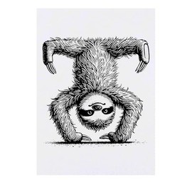 'Handstand Sloth' Temporary Tattoo - Water Resistant, Skin-Safe, Non-Toxic Transfer (TO00083265)