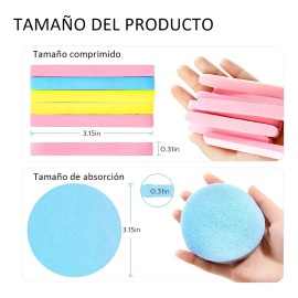 WEGALIFE 144 Pc Esponja Facial Comprimida Para Limpieza Y Exfoliación Esponja Facial Comprimida，esponja de limpieza facial，esponja de eliminación de m