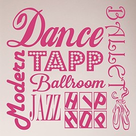 24"x24" Dance Sayings Collage Style Girl Tapp Ballet Shoes Jazz Modern Ballroom Hip Hop Sports Wall Decal Sticker Art Mural Home Decor Tap
