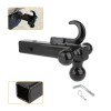 KEEPDSGN 2" Trailer Hitch Tri Ball Mount Hook Class 3/4