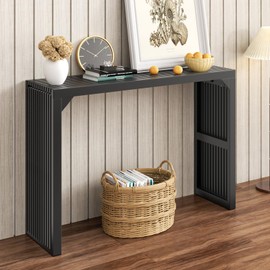 MODCART 46" Solid Wood Console Table, Black Console Tables for Entryway, Narrow Entryway Table Decor, Modern Console Table Behind Couch, Console Tables for Living Room, Foyer