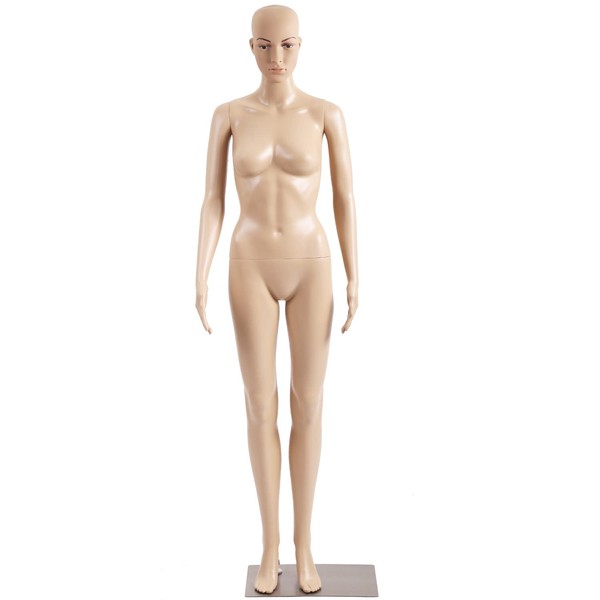 Female Male Mannequin Torso Dress Form Mannequin Body 69/73 Inches Adjustable Mannequin Dress Model Full Body Plastic Detachable Mannequin Stand Realistic Display Mannequin Head Metal Base (69 in)