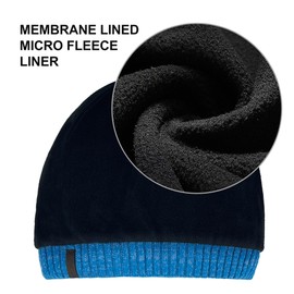 DexShell Waterproof Beanie Heathered Rib Acrylic Outer Membrane Lined Fleece Liner for Men and Women, Malibu Blue, One Size (56-58cm)