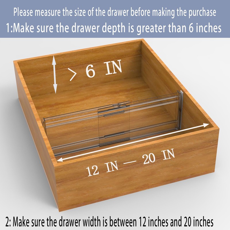 SPEREELER 5 Pack 6" High Adjustable Drawer Dividers for Clothes,Expandable