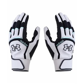 UA Yard Pro Batting Gloves 6001314 (100) White Black Iridescent Medium