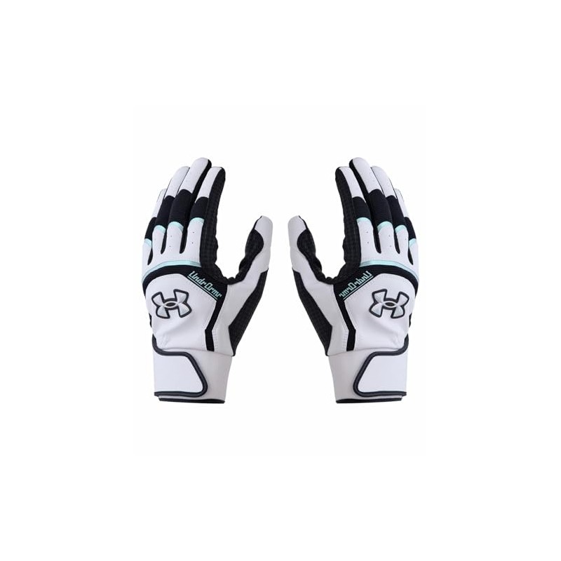 UA Yard Pro Batting Gloves 6001314 (100) White Black Iridescent