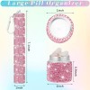 Ziliny Bling Pill Case 7 Day Rhinestone Pill Container Keychain
