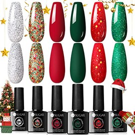 UR SUGAR UV Nagellack Weihnachten Set, U V Gel Nagellacks Weihnachten Herbst Schellacks Set 6 Farben Schellack Nagellack Winter Soak Off UV N√§gel Gellack f√ºr Nagelstudio Kit DIY zu Hause Salon