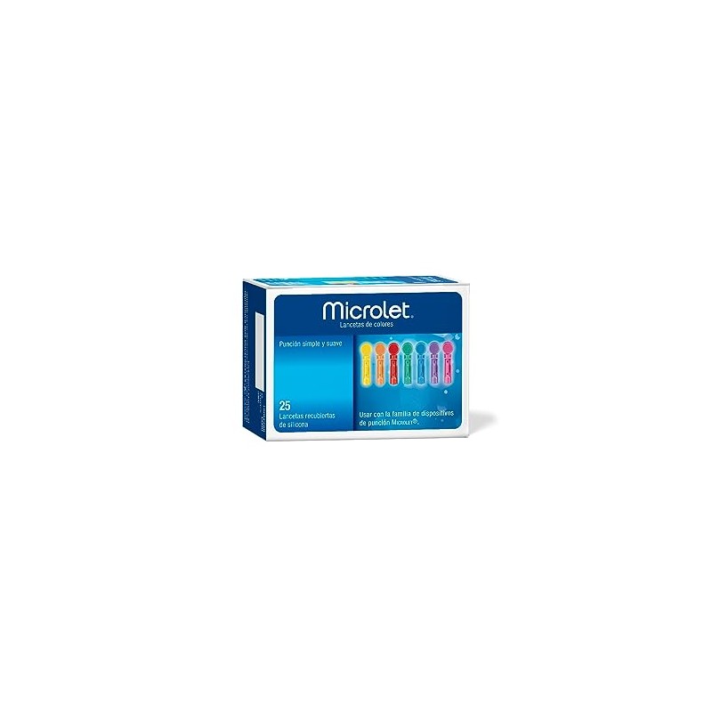 Microlet Lancetas Estériles, color, 25 count, pack of/paquete de