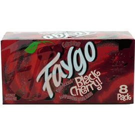 Faygo Black Cherry! flavored soda pop. 8-pack 12-fl. oz. cans in box (1)
