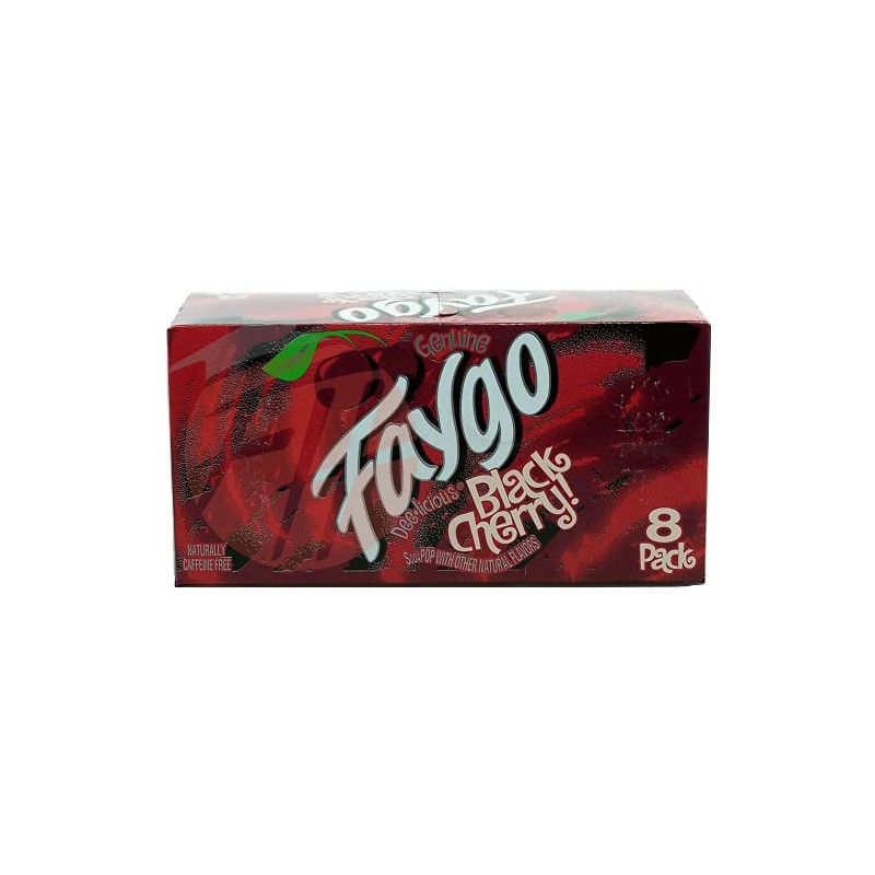 Faygo Black Cherry! flavored soda pop. 8-pack 12-fl. oz. cans