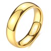 TIGRADE 2mm 4mm 6mm Gold Titanium Ring Dome High Polished