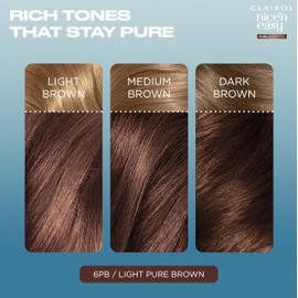 Clairol Nice n’ Easy Pure Brunettes Hair Colour | Pure and Rich Brown Tones | Smooth, Natural Hair Colour | With Pre-Colour Serum | 100% Grey Coverage | 6PB Light Hazelnut Brown| Permanent Hair Dye